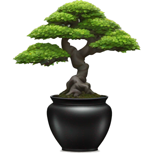 Bonsai tree in a black vase emoji
