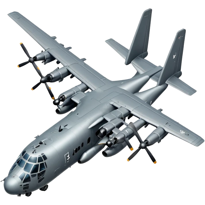 AC-130 gunship military aircraft with visible cannons and weapons flying in the sky emoji