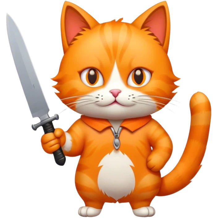 Cat holding knife emoji