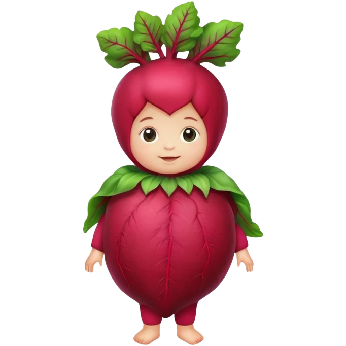 Baby wearing beet costume  emoji