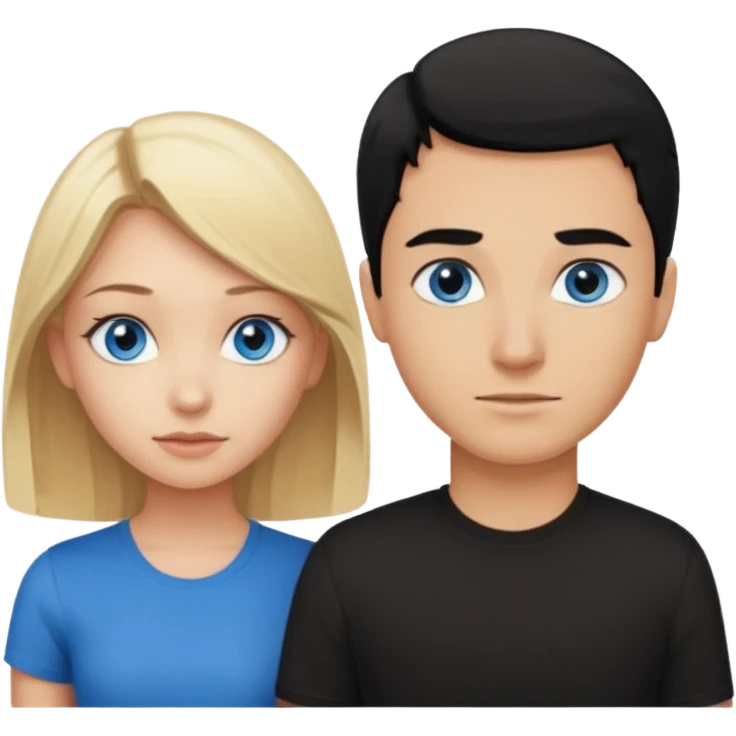 Pretty blonde girl with blue eyes bent over and guy with black hair and brown eyes standing behind her sexually  emoji