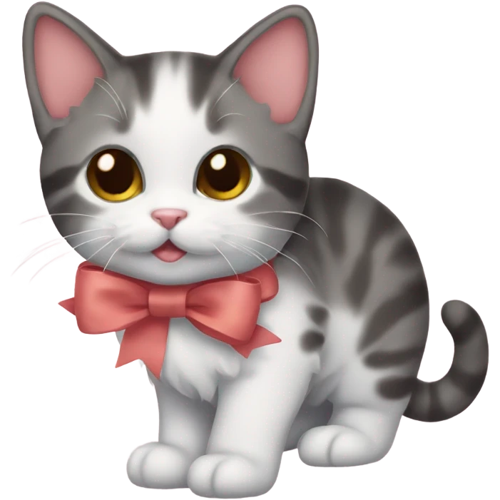 A kitten wearing a bow  emoji