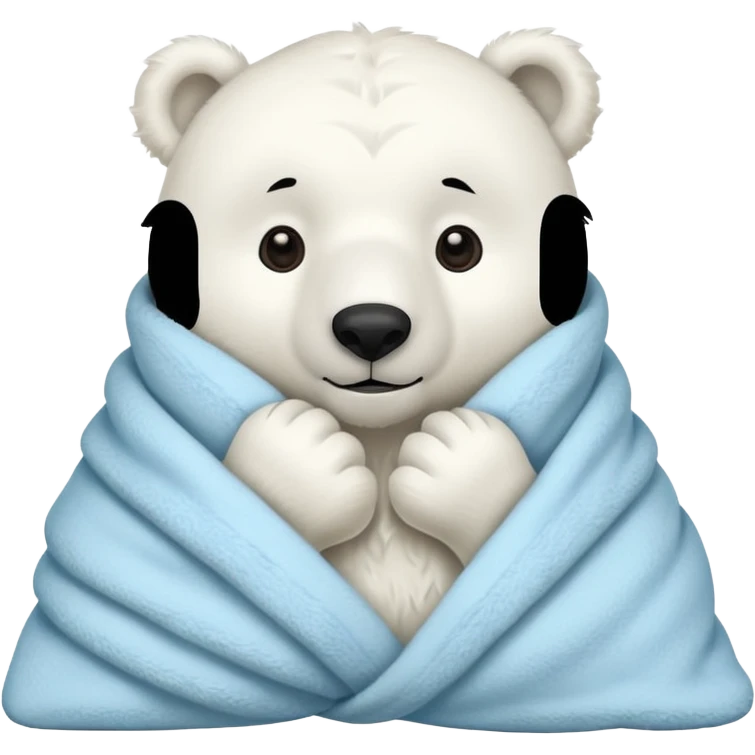 white polar in cozy blanket emoji
