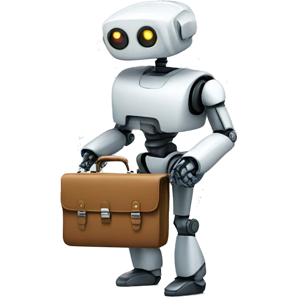 robot holds briefcase emoji