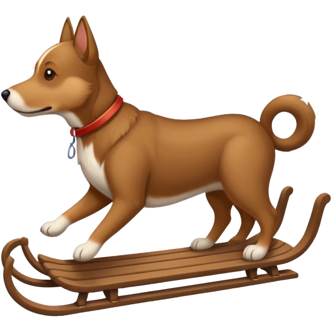 sled drives by dog emoji