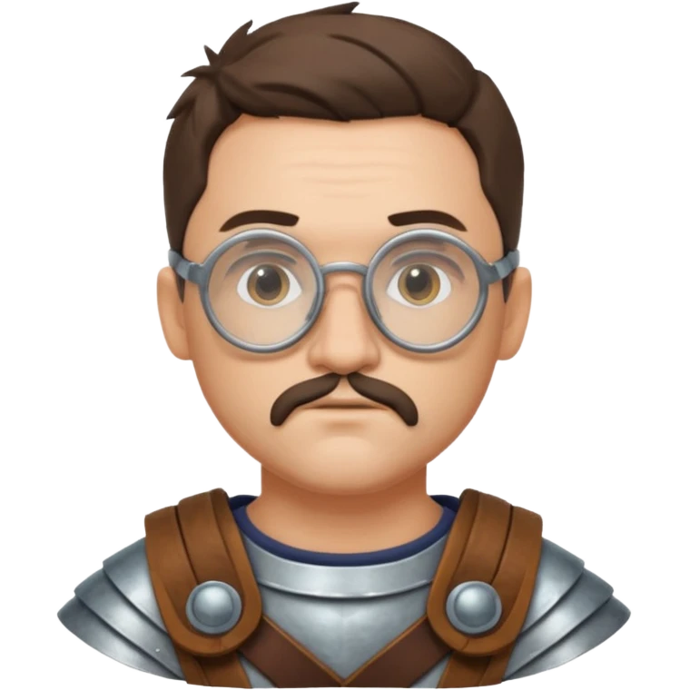 scientist, wearing gladiator cloth, big round glassed emoji
