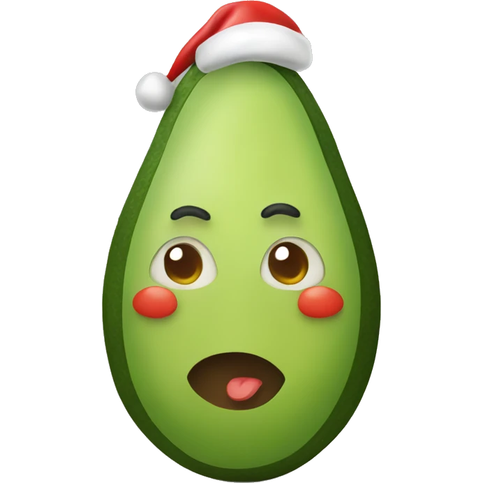 Avocado with Christmas hat emoji