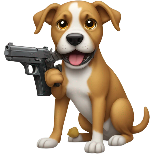 Dog with a gun emoji
