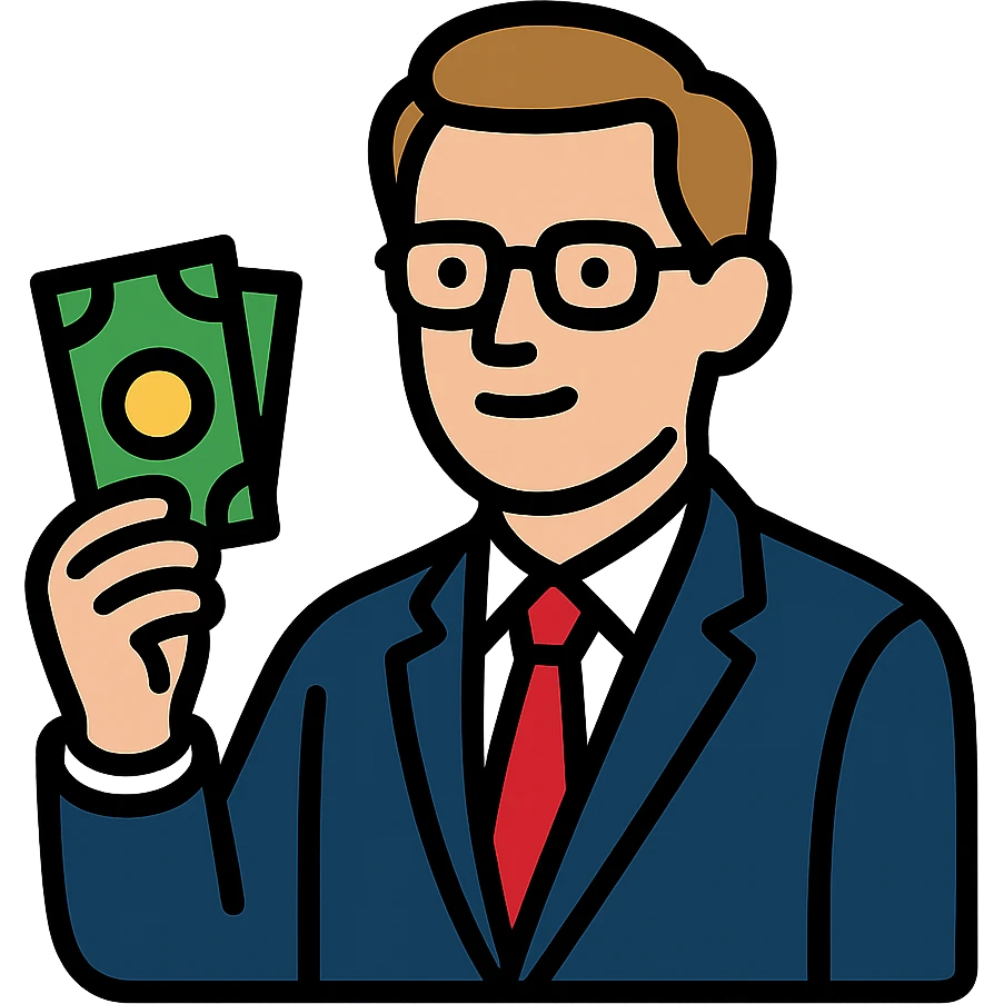 Nikolai Astrup, Norwegian politician, holding a pack of money in his hand emoji