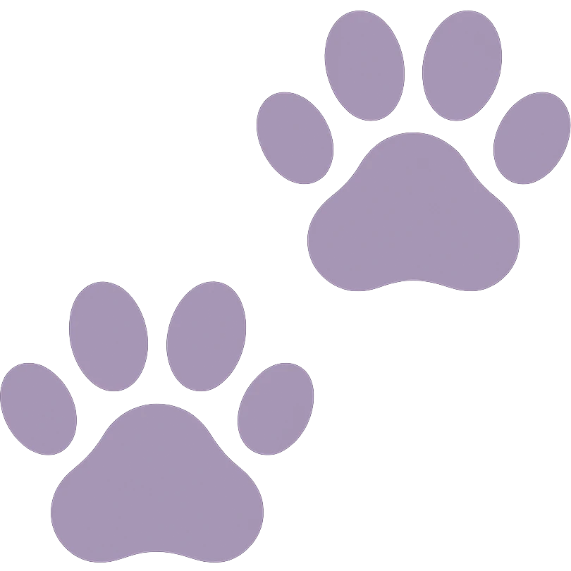 A dull purple Paw Prints emoji