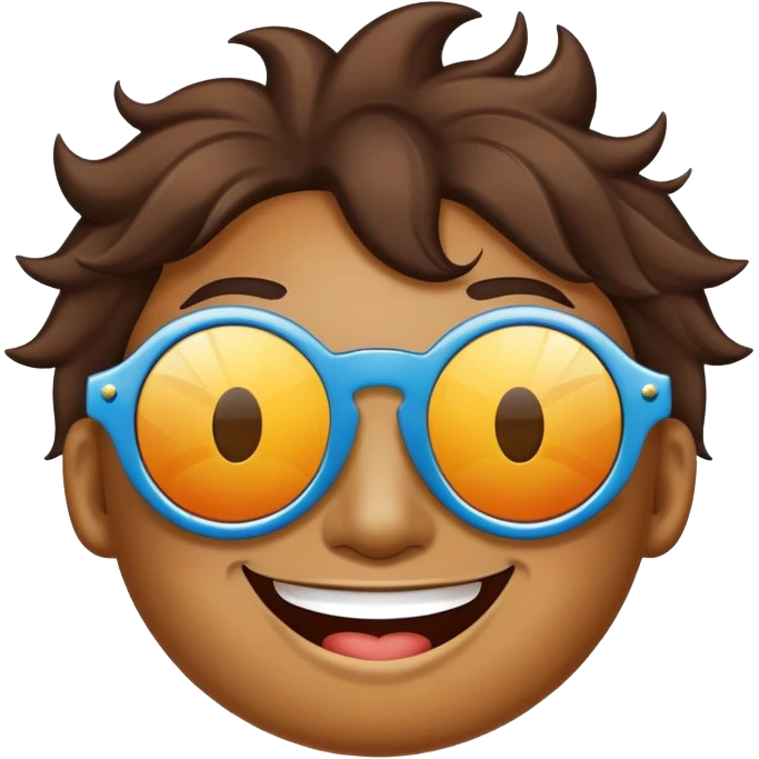 smiling face with star-shaped sunglasses, funky and bold like Bootsy Collins emoji