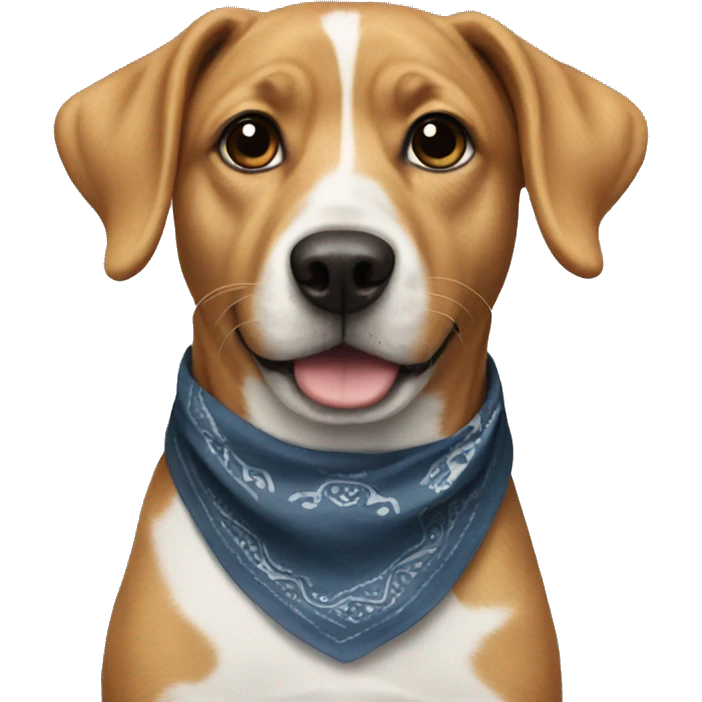 Dog wearing a bandana emoji