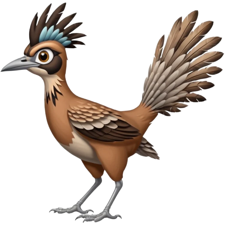 realistic roadrunner bird emoji, running emoji