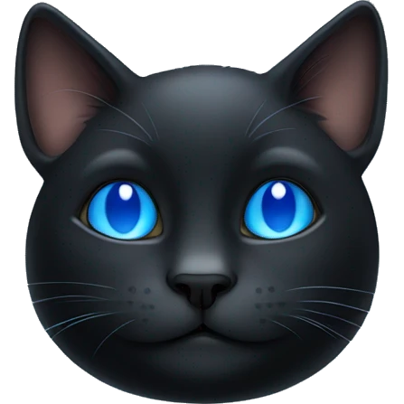 Black cat with blue eyes sleeping emoji