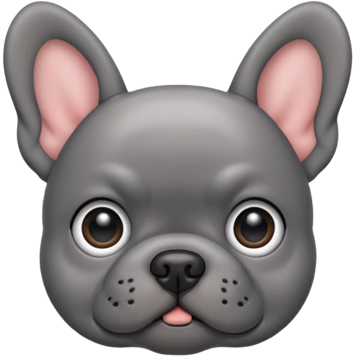 Frenchie dog grey emoji