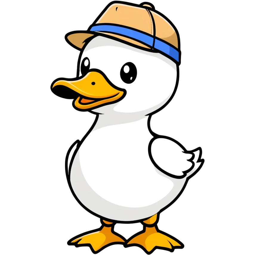 duck wearing hat emoji
