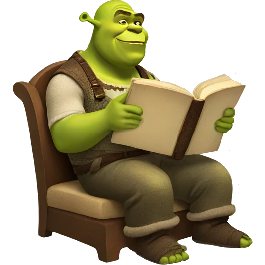 shrek reading a book emoji