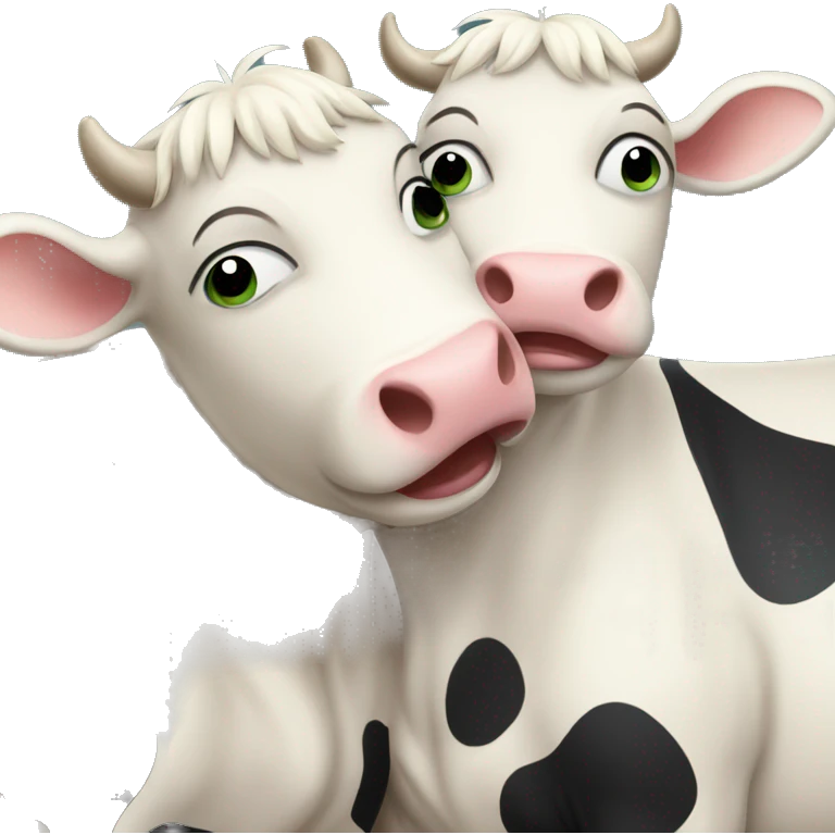 hugging cows emoji