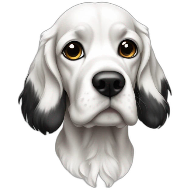 Cocker blanco y negro emoji