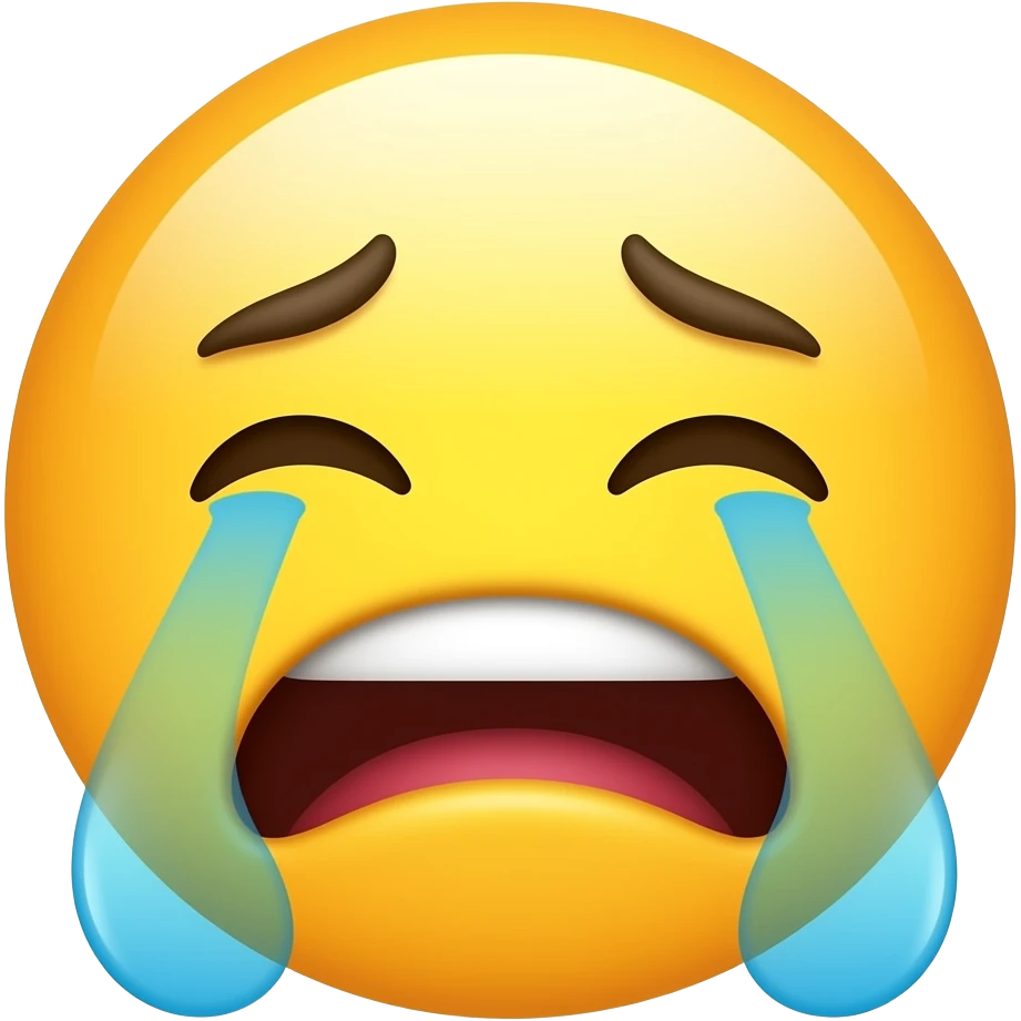 apple style emoji that is laughing/crying but like yellow like an emoji on an apple iphone emoji
