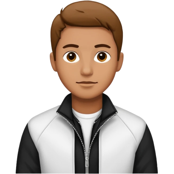 Man on white and black jacket emoji