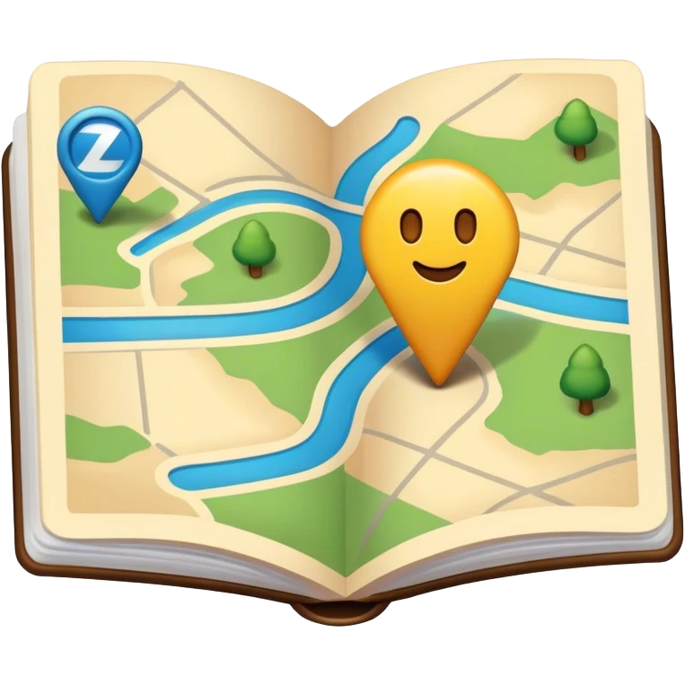 Map Pin / Location Marker on a guidebook emoji