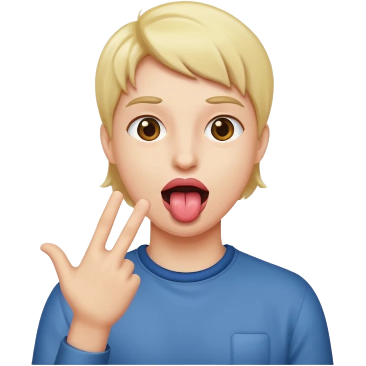 Tongue out with hands on the side  emoji