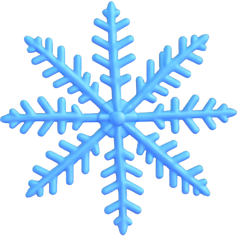 snowflake emoji with blue hues symbolizing low temperature emoji