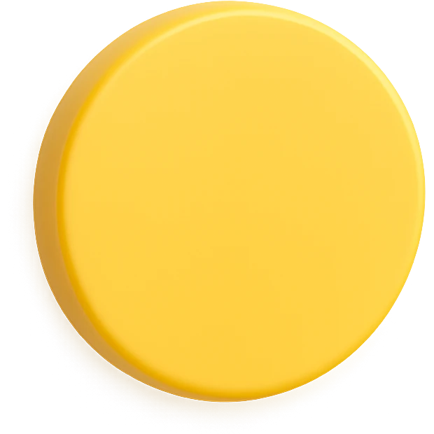 amazing yellow circle, face-on, subtle 3D look, no text emoji