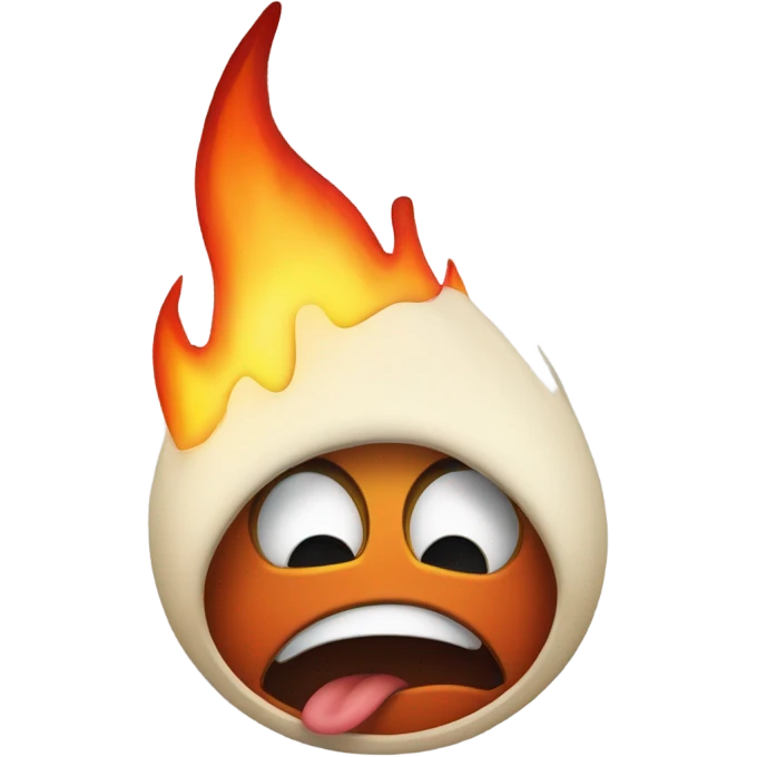 Default panicking emoji face with top of head on fire emoji