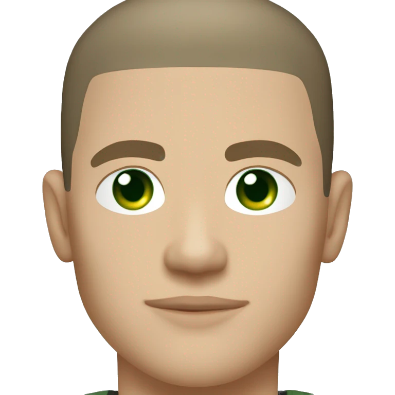 michael scofield with green eyes and white one emoji