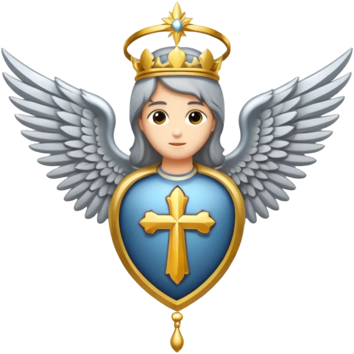 holy saint emblem with silver wings  emoji