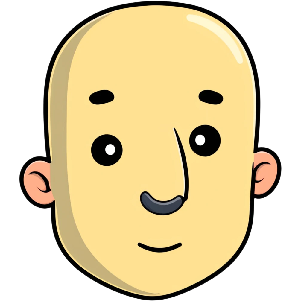 man with rectangle shaped head and big nose emoji