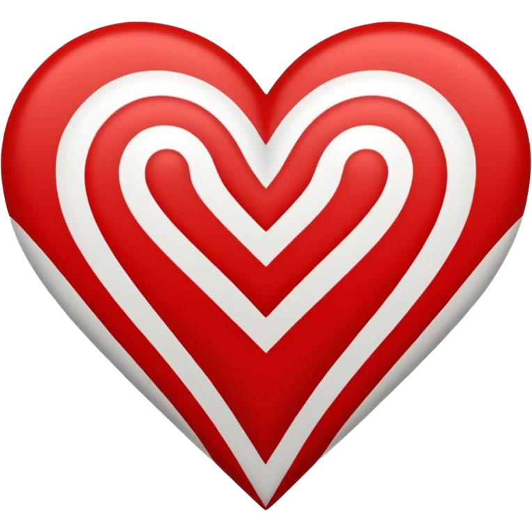 white and red pattern heart emoji