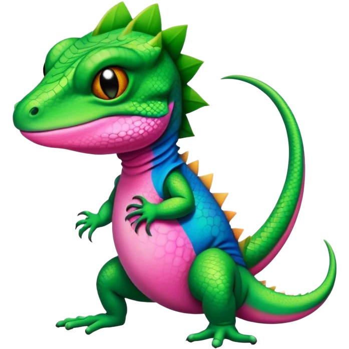 Lizard with a pink floyd shirt emoji