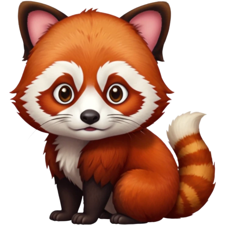 A red panda with serious eyes and a furrowed brow. emoji