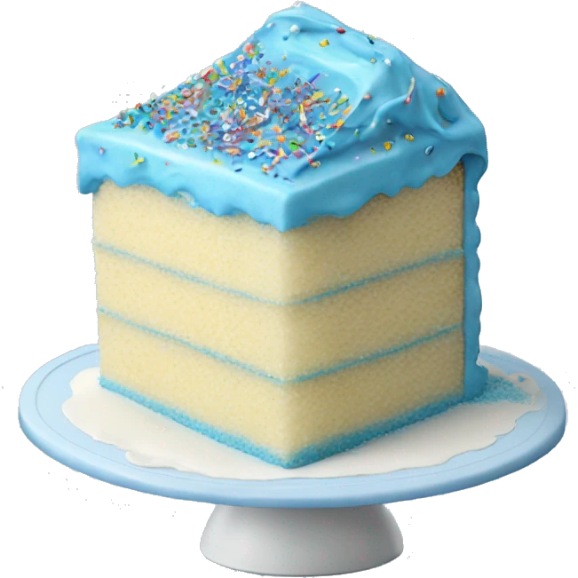 Realistic Blue icing vanilla cake with sprinkles  emoji