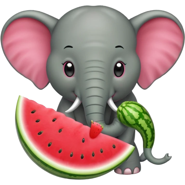 elephant eating watermelon emoji