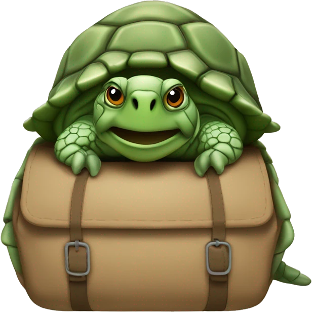 Tortue avec sac à dos emoji