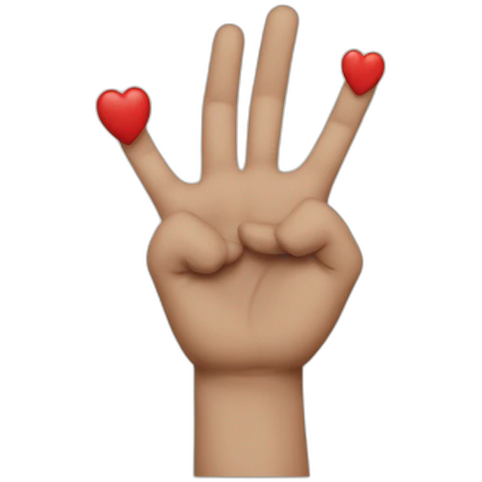 Un cœur avec la main emoji
