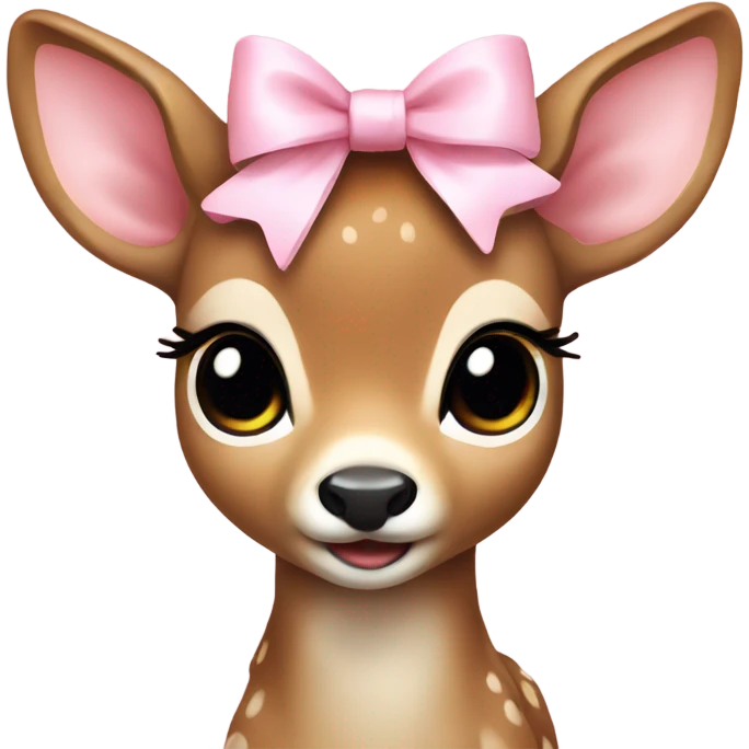 baby deer with light pink bow emoji