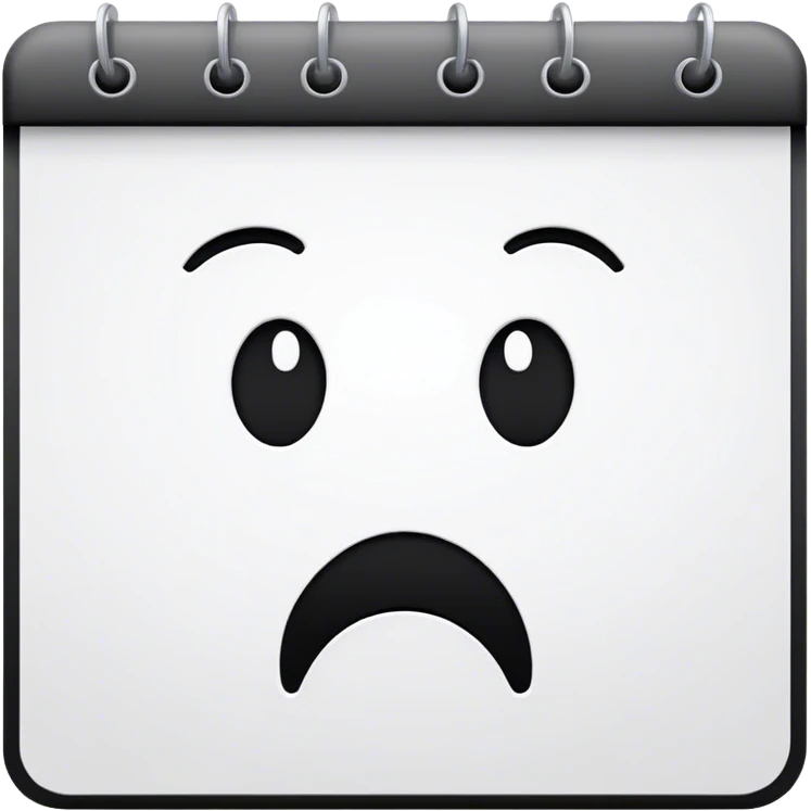 calendar with sad face emoji