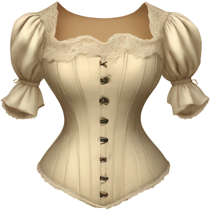 vintage rococo light beige corset with sleeves  emoji
