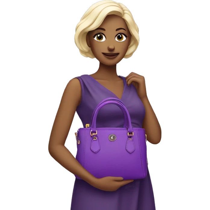 Purple designer woman small bag  emoji