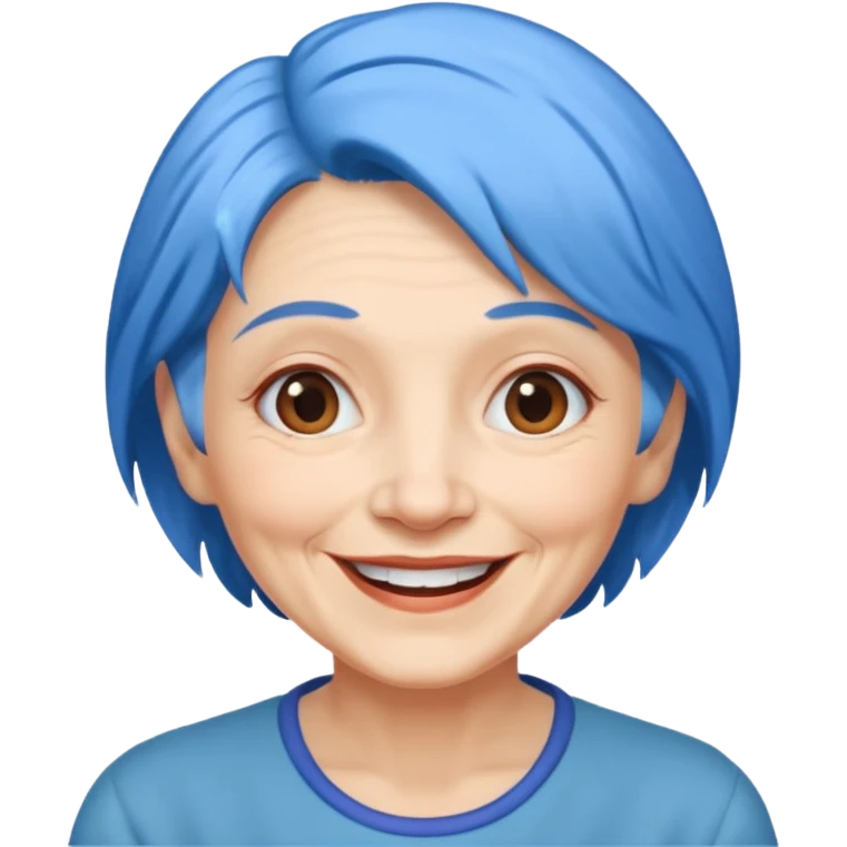 nlue hair old woman emoji