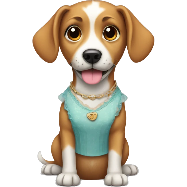  Dog wearing dress emoji