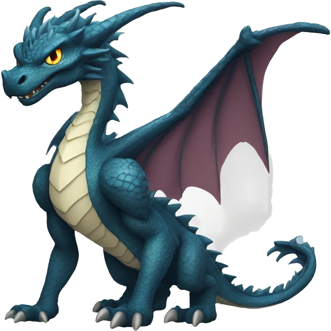 Cool and edgy dragon-Fakémon full body emoji