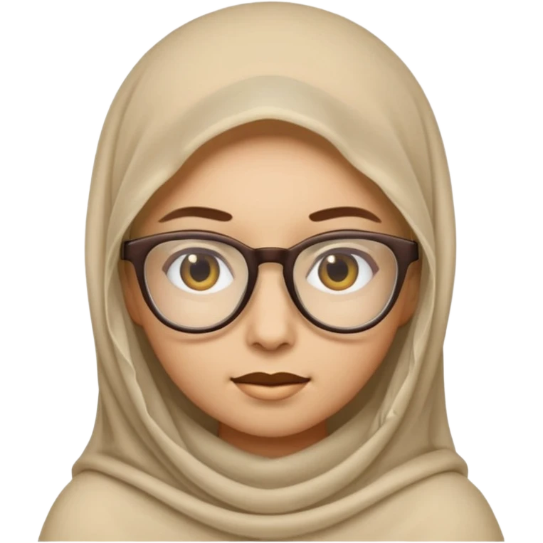 A veiled emoji wearing glasses emoji