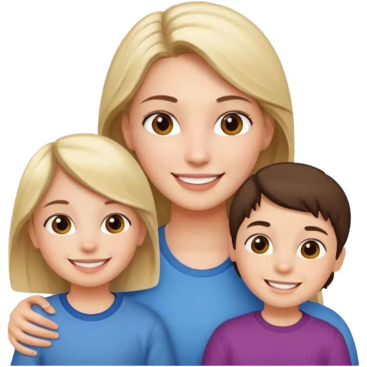 Girl with 2 kids emoji