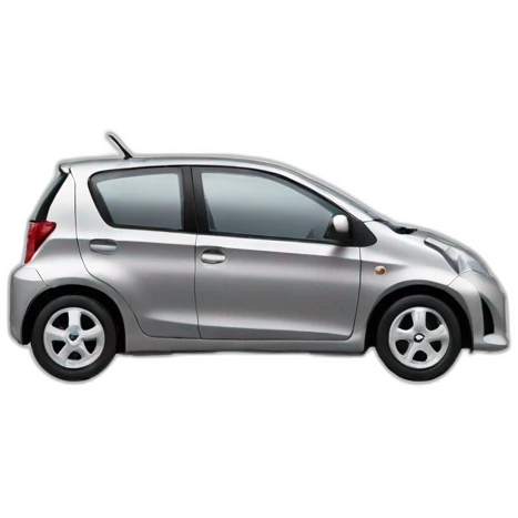 Toyota Passo as a car emoji in silver color emoji
